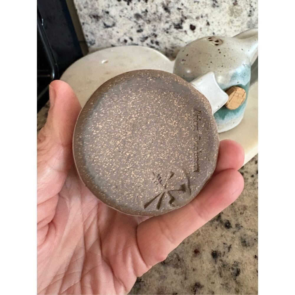 Blue Salt Pepper Shakers Brian Bachman Studio Pottery - Picture 7 of 8